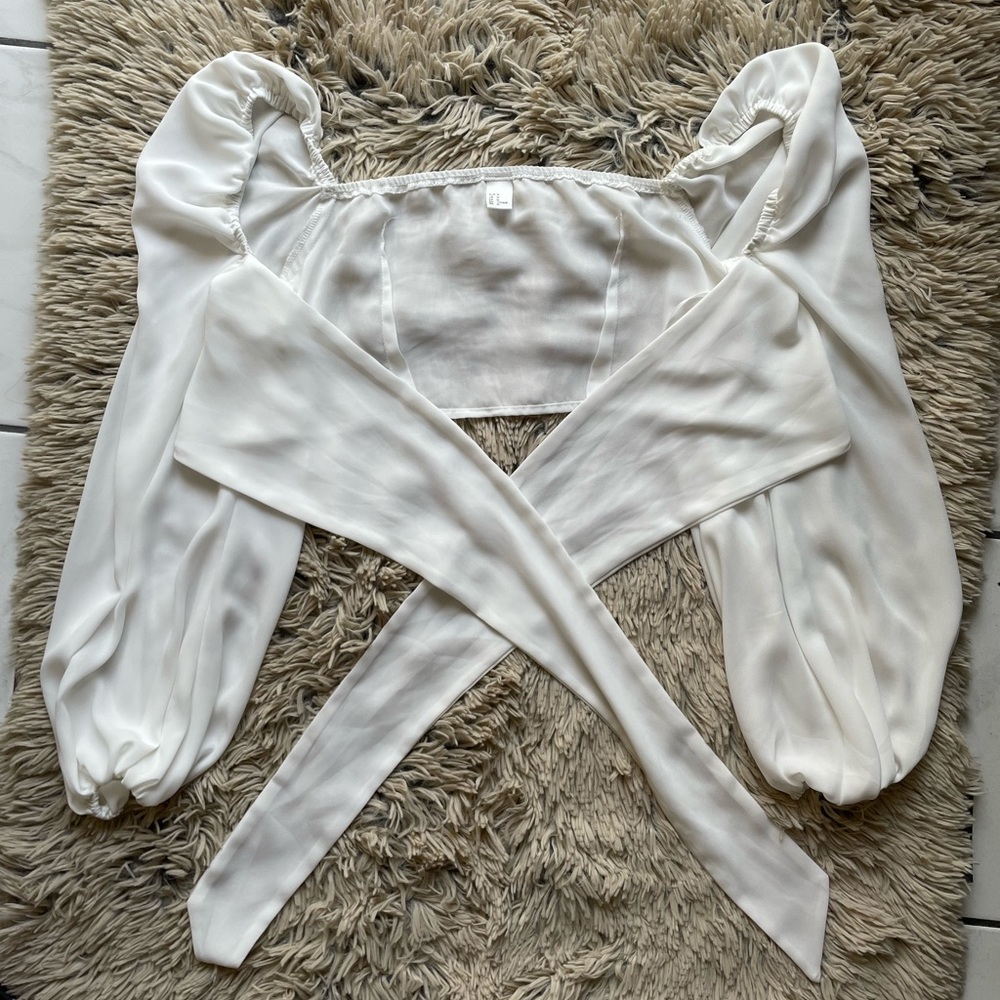 White Cropped Long Sleeve